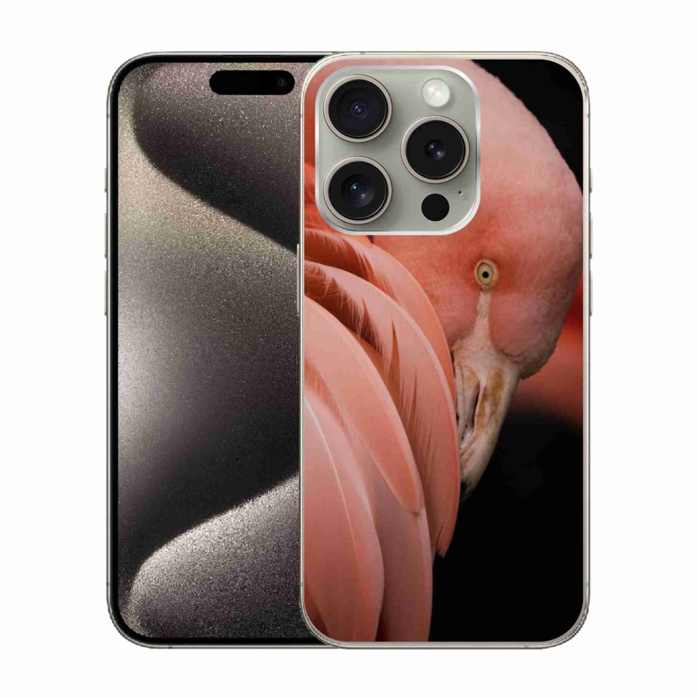 Zselés borítás mmCase iPhone 15 Pro készülékhez - flamingó 3