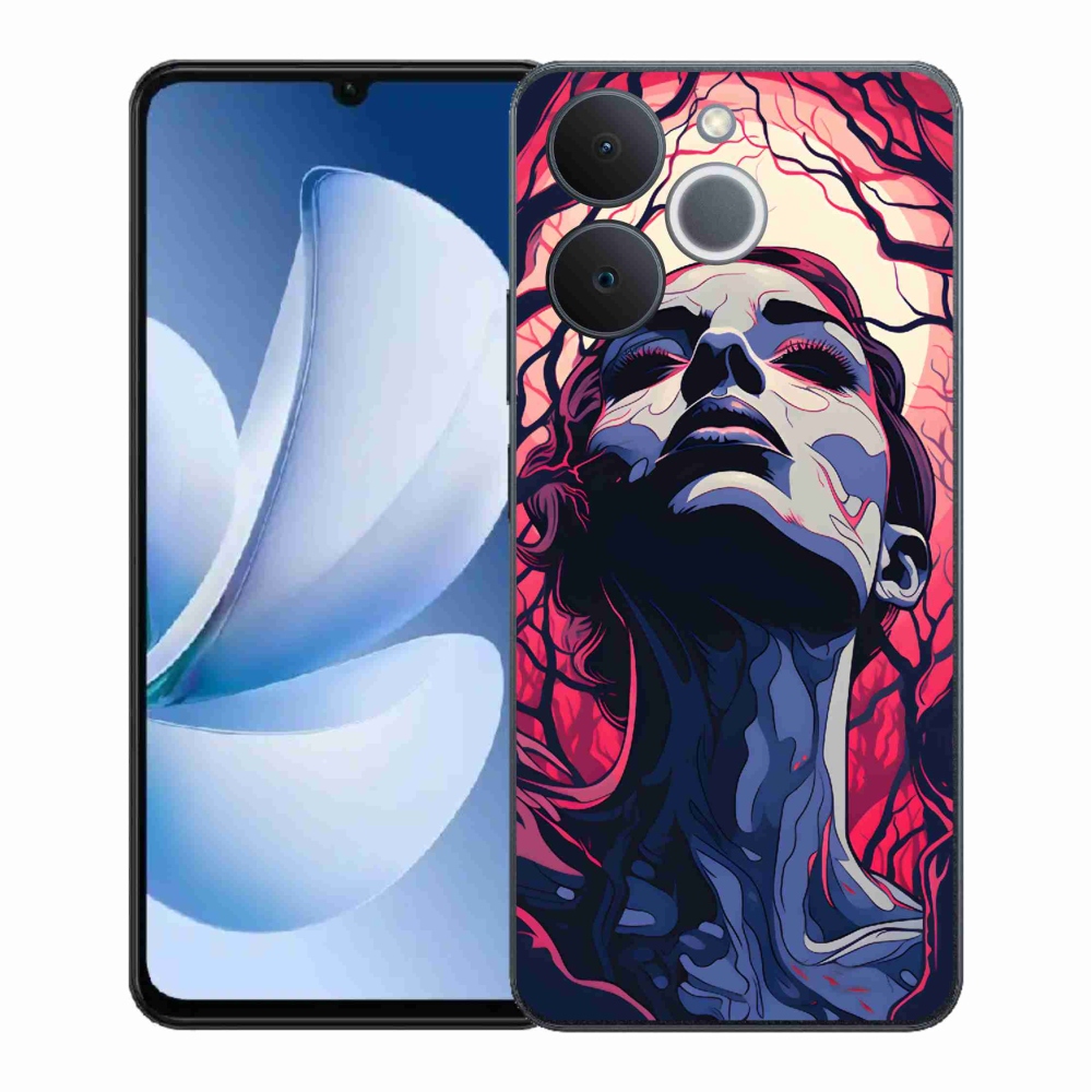 Zselés borítás mmCase a Realme Note 70T készülékhez - absztrakt arc