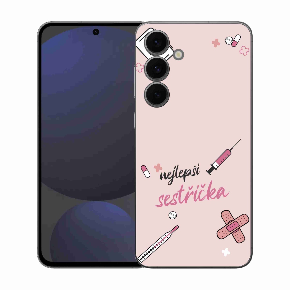 Gél borító mmCase Samsung Galaxy S25 FE - legjobb kishúg rózsaszín háttérrel