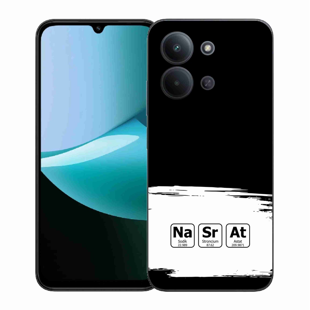 Gél borítás mmCase a Xiaomi Redmi 15C 4G (171mm)/Poco C85 4G (171mm) - kémiai elemek fehér és fekete háttérrel