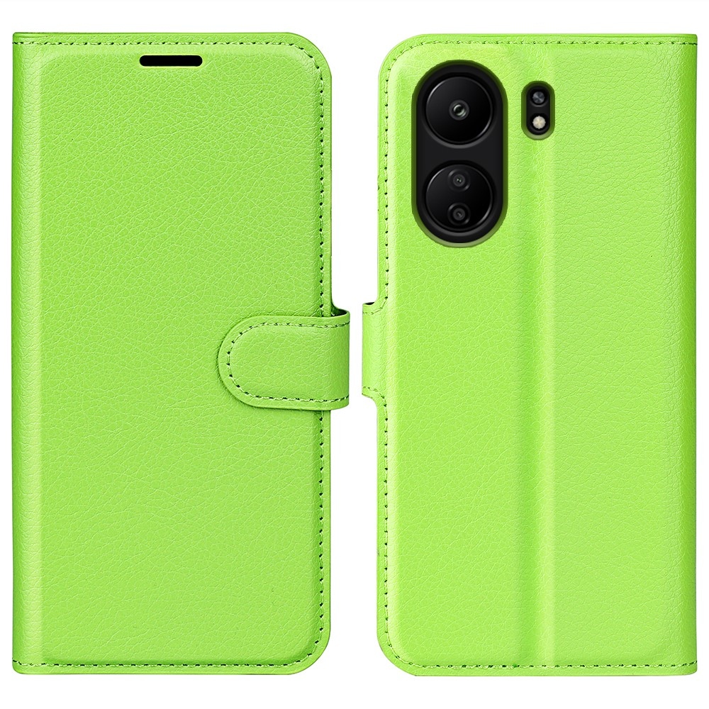 Litchi könyv tok a Xiaomi Poco C65/Redmi 13C-hez - zöld