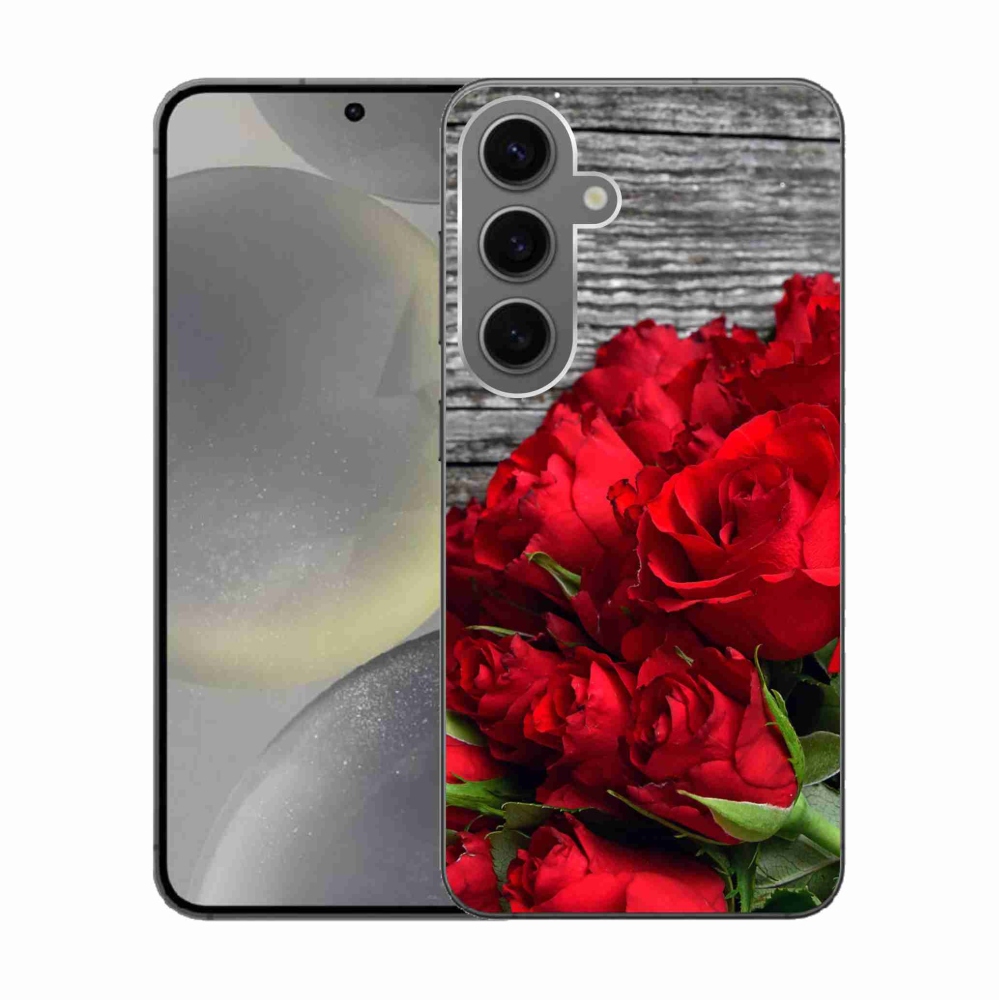 Gél védőhuzat mmCase Samsung Galaxy S24 készülékhez - piros rózsa