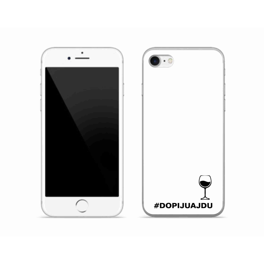 Zselés borítás mmCase iPhone SE (2020) - bor motívum fehér háttérrel