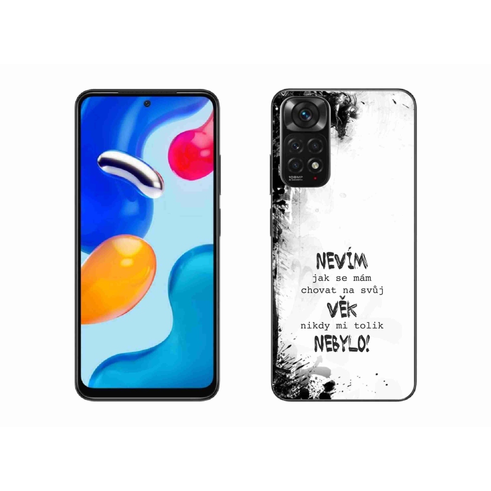 Gél borító mmCase a Xiaomi Redmi Note 11 4G-hez - vicces szöveg 14 fehér háttérrel