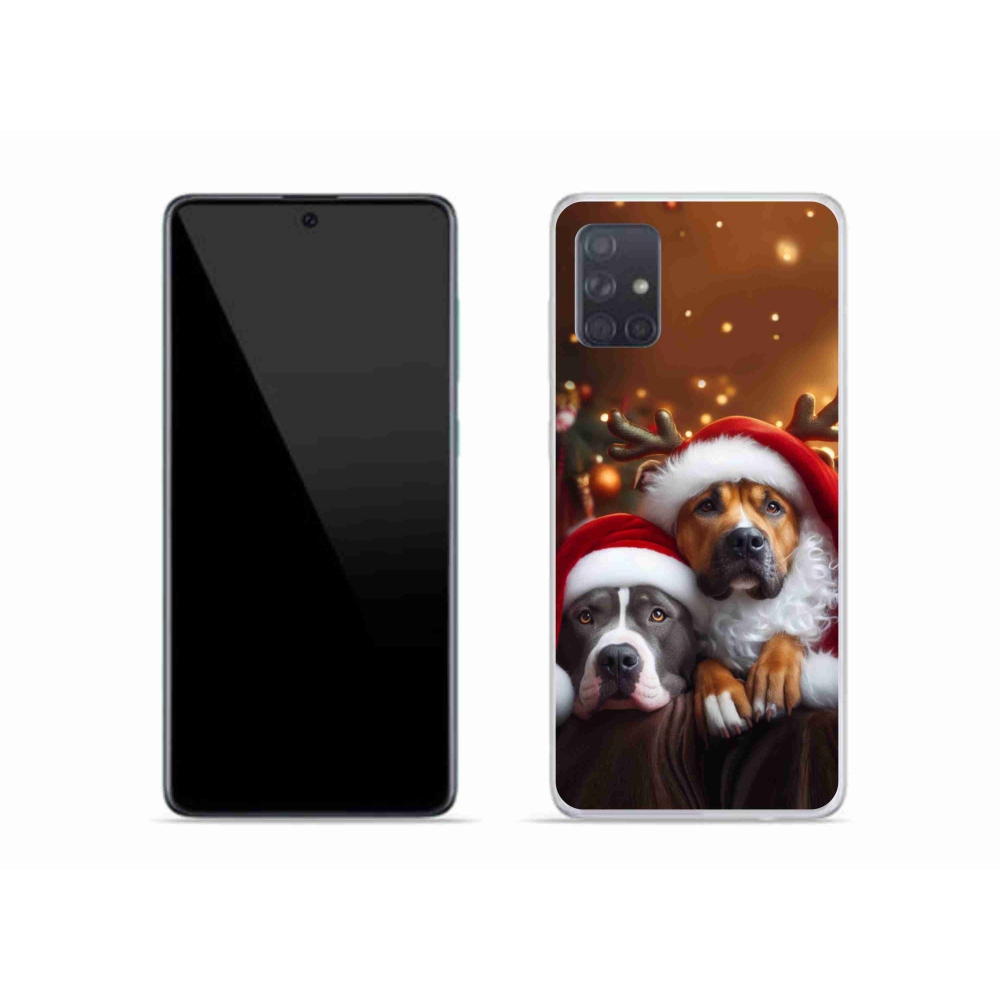 Gél borító mmCase Samsung Galaxy A51 - Karácsonyi kutyák