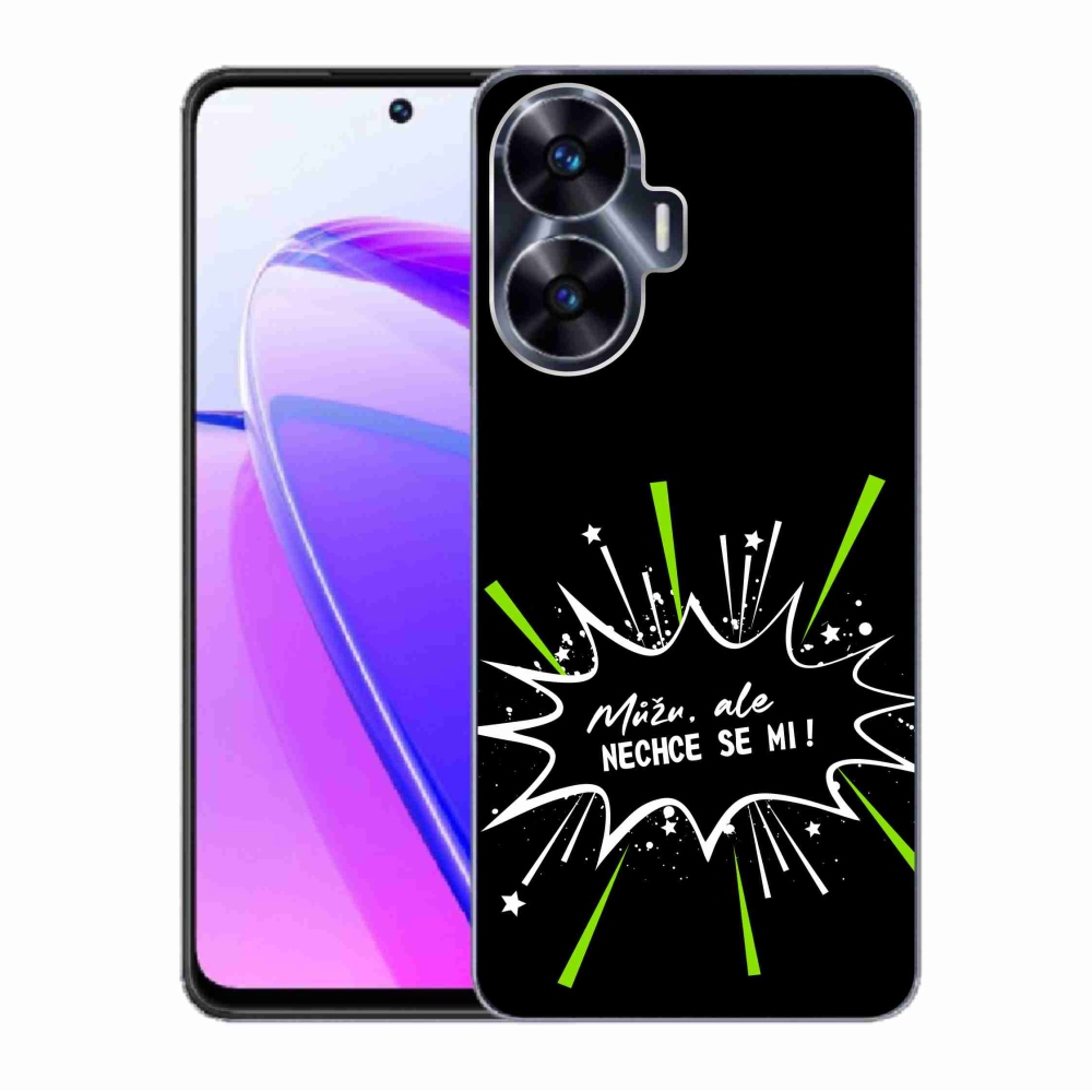 Gél borító mmCase a Realme C55 készülékhez - vicces szöveg 11 fekete háttér