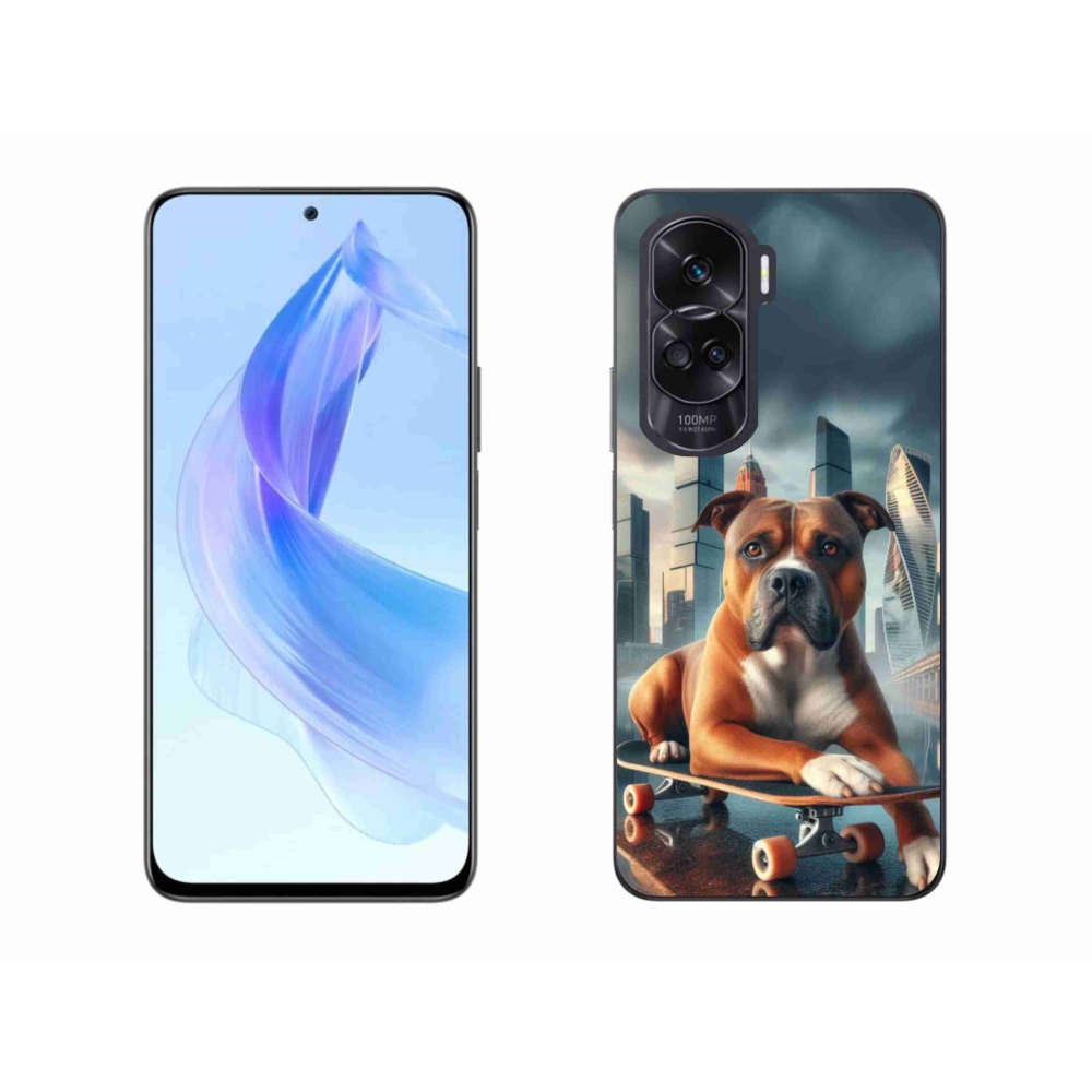 Zselés borítás mmCase a Honor 90 Lite-hoz - kutya gördeszkán
