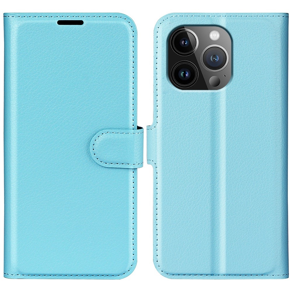 Litchi könyvtáska iPhone 15 Pro készülékhez - kék