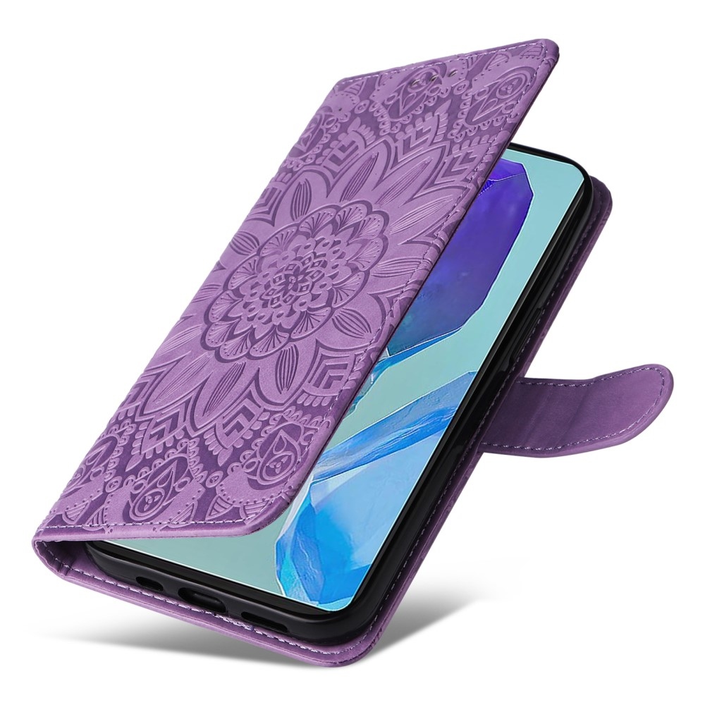 Napraforgó könyvtáska Samsung Galaxy M55 5G - lila