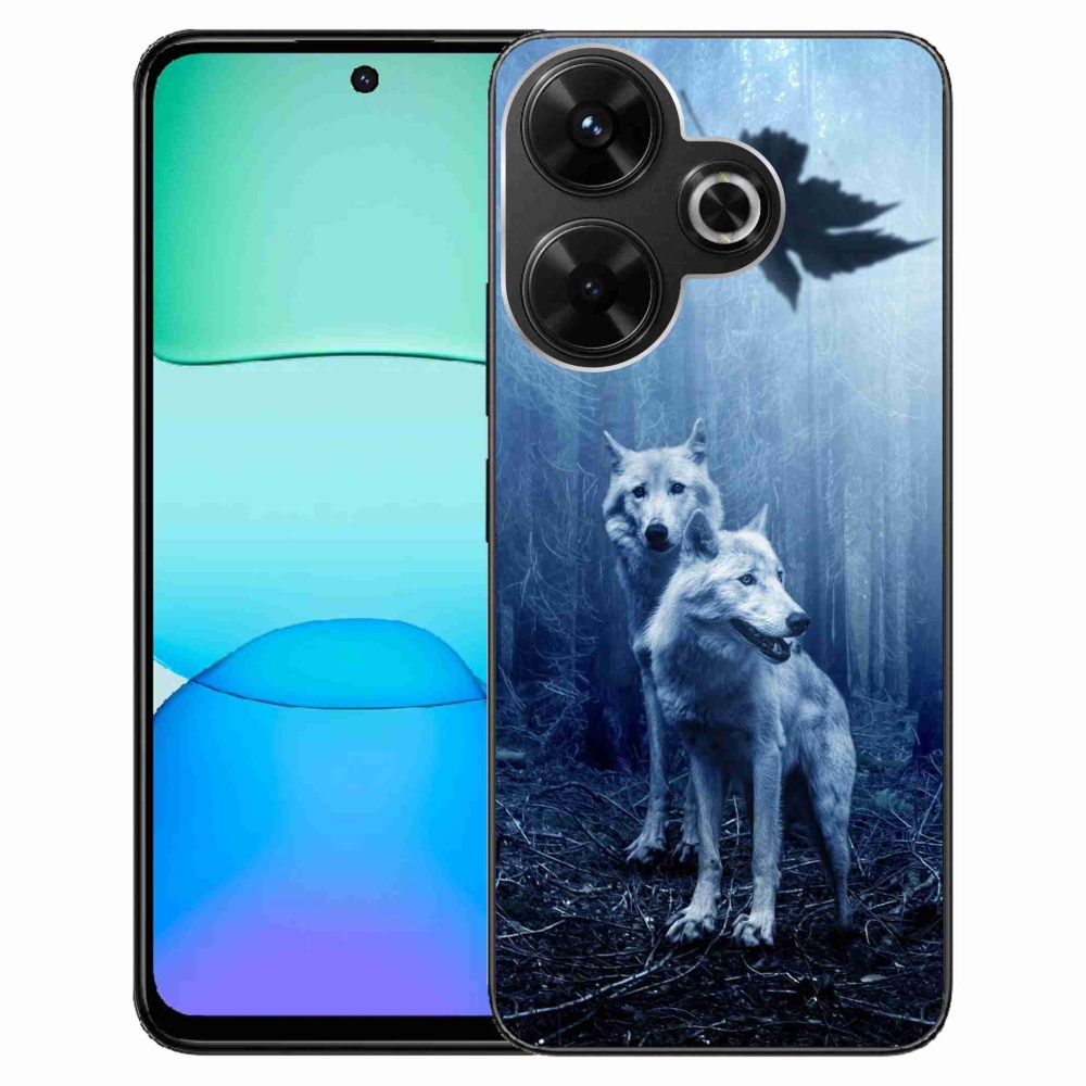 Gél borítás mmCase a Xiaomi Redmi 13 4G/Poco M6 4G számára - farkasok az erdőben
