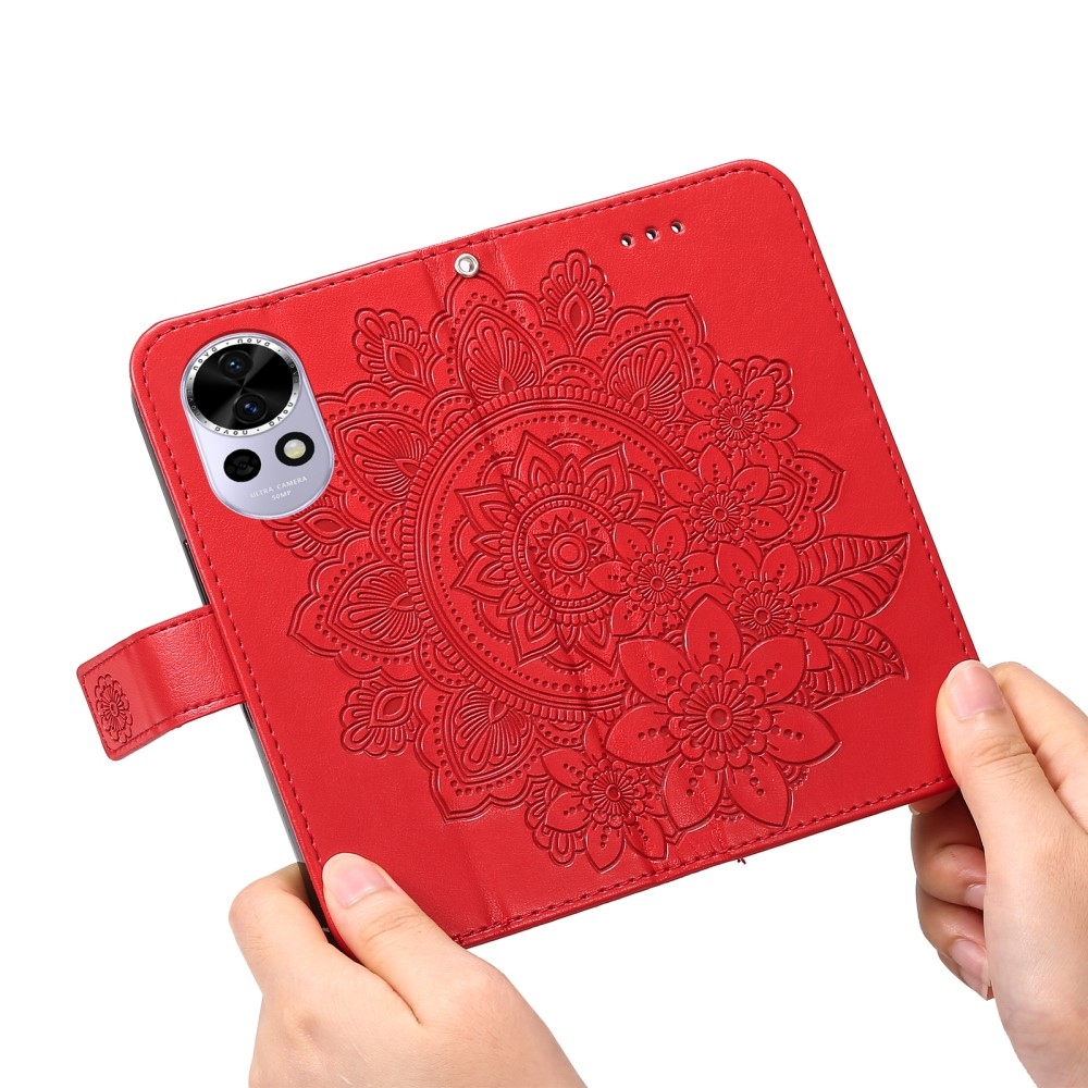 Mandala könyv tok a Huawei Nova 13 5G-hez - piros
