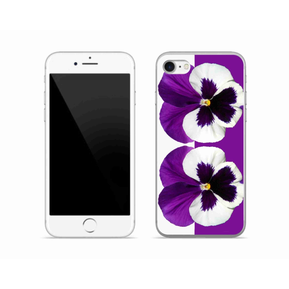 Zselés borítás mmCase iPhone SE (2020) - lila és fehér virág