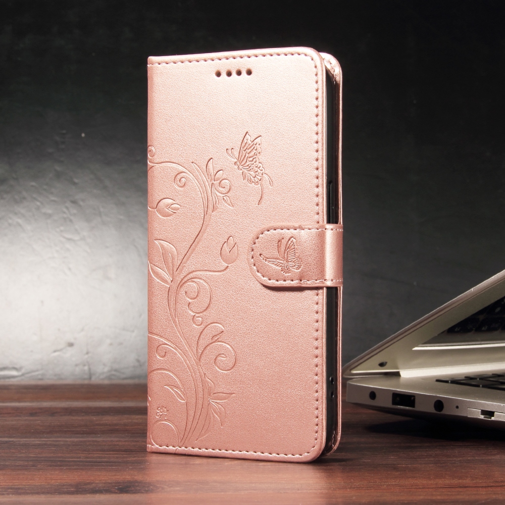 Virágok könyv tok Xiaomi Poco F7 5G-hez - rózsa arany