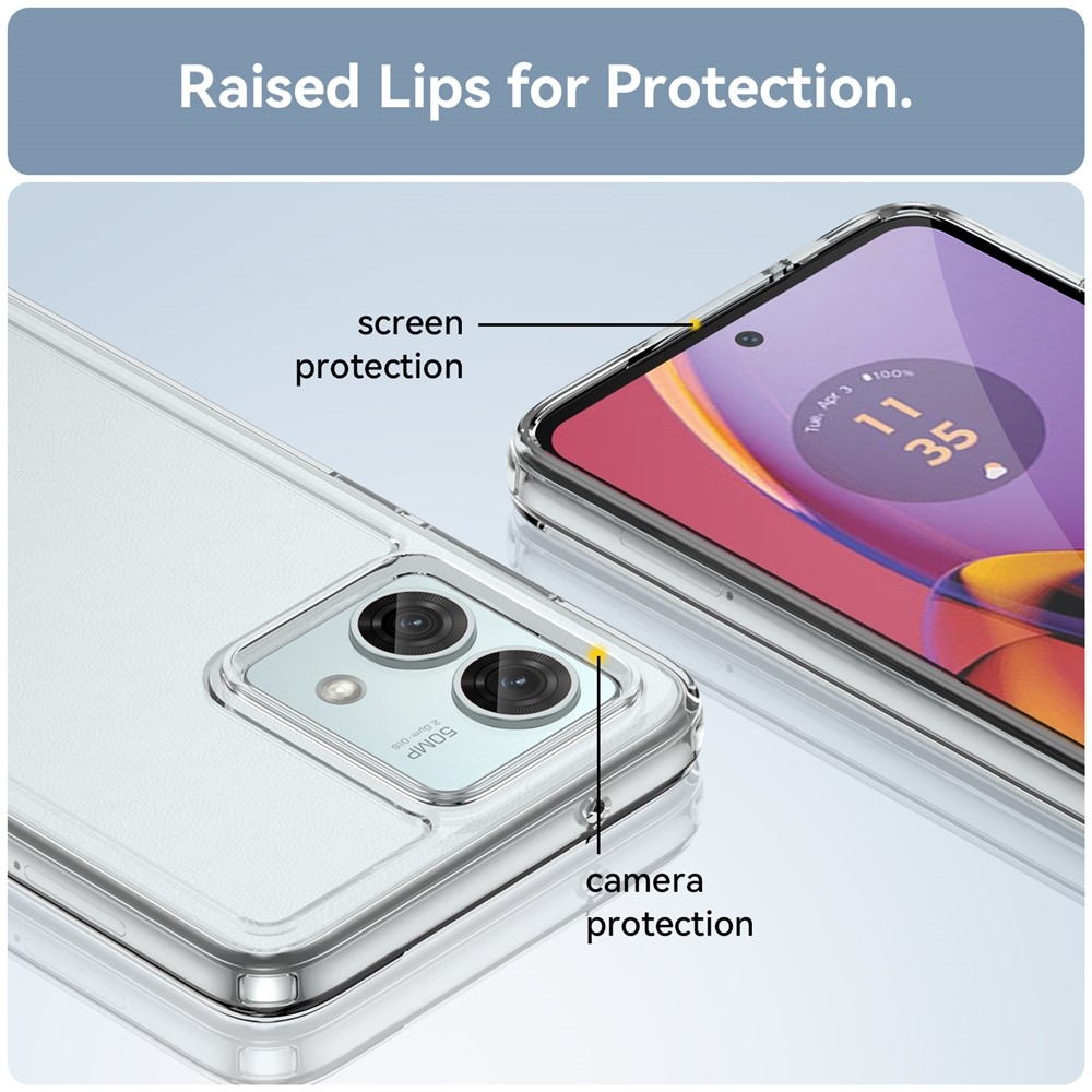 Zselés tok kemény hátlappal Motorola Moto G84 5G - átlátszó