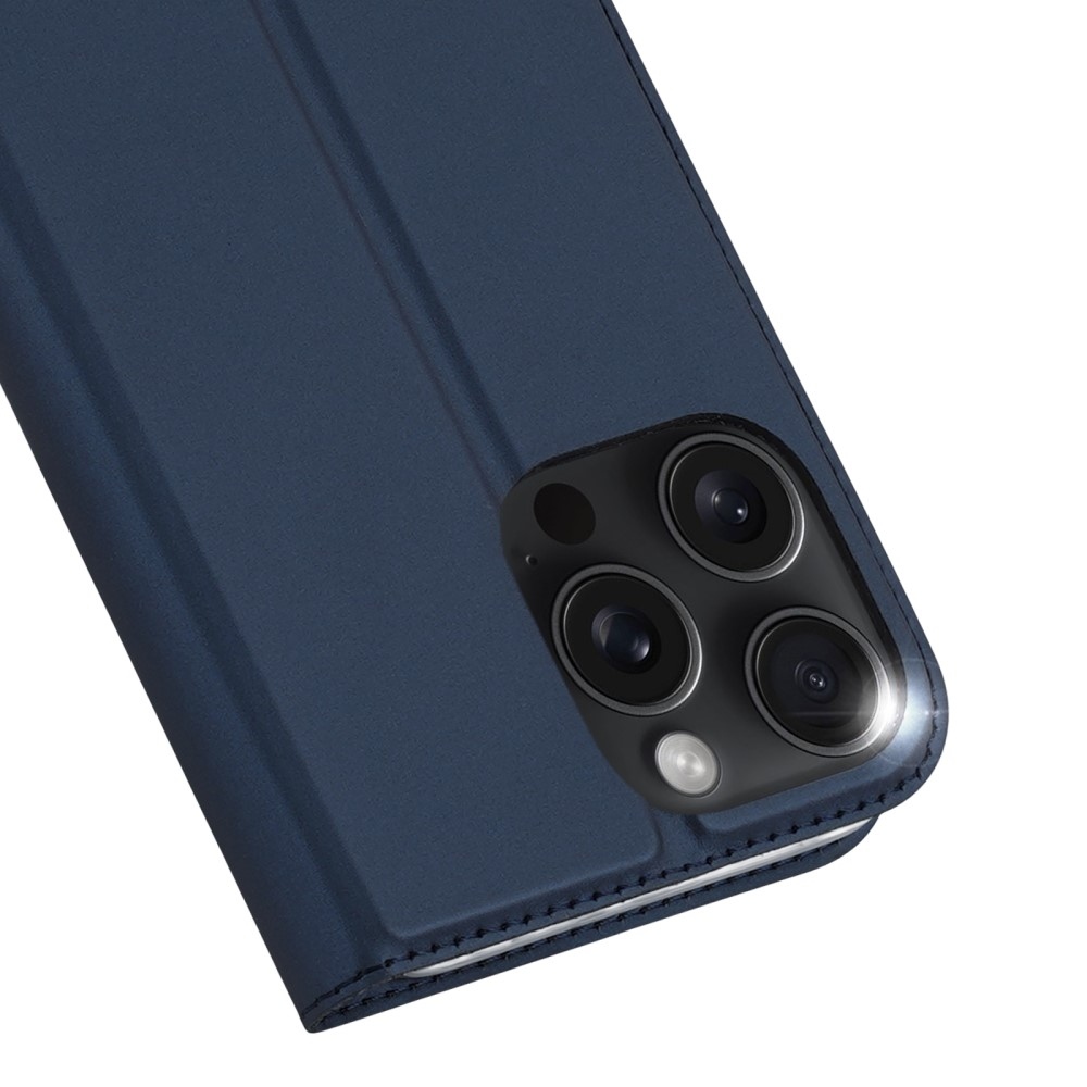DUX könyvtáska iPhone 16 Pro készülékhez - sötétkék