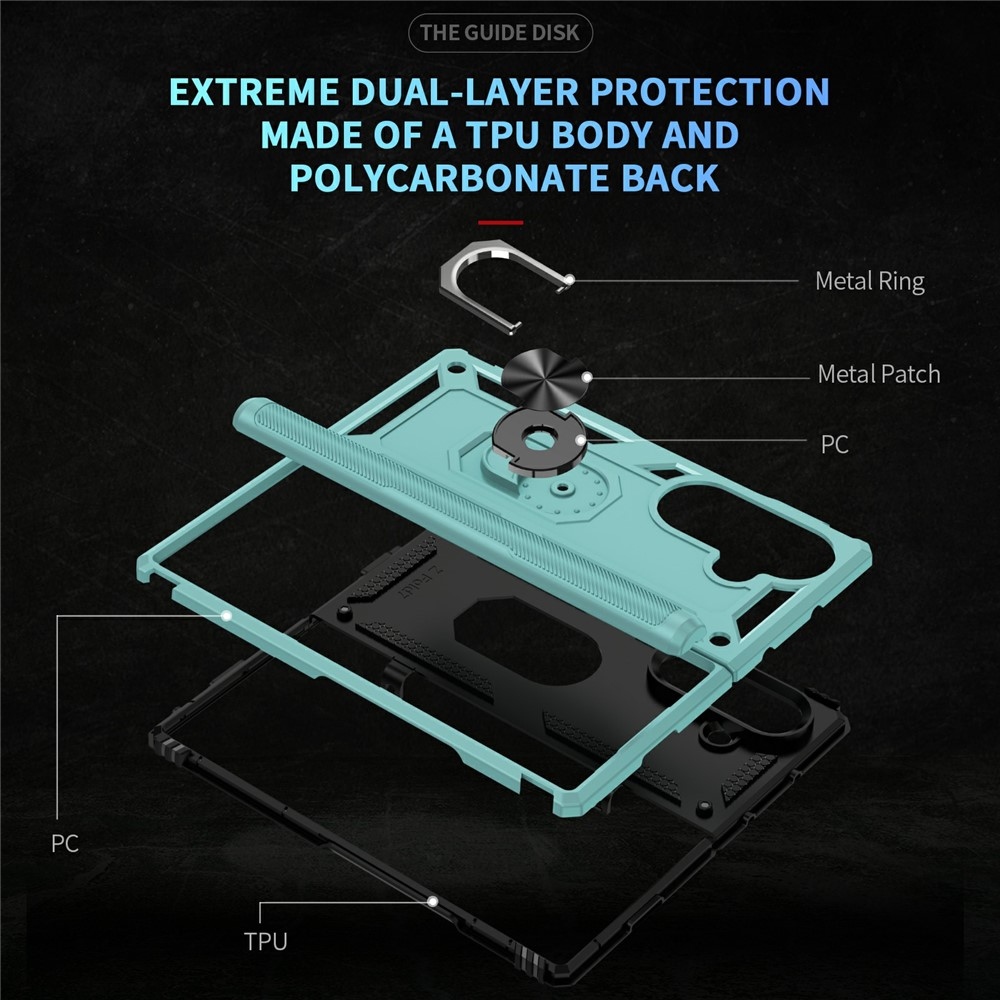 Gyűrűálló borítás Samsung Galaxy Z Fold7 5G készülékhez - kék-zöld