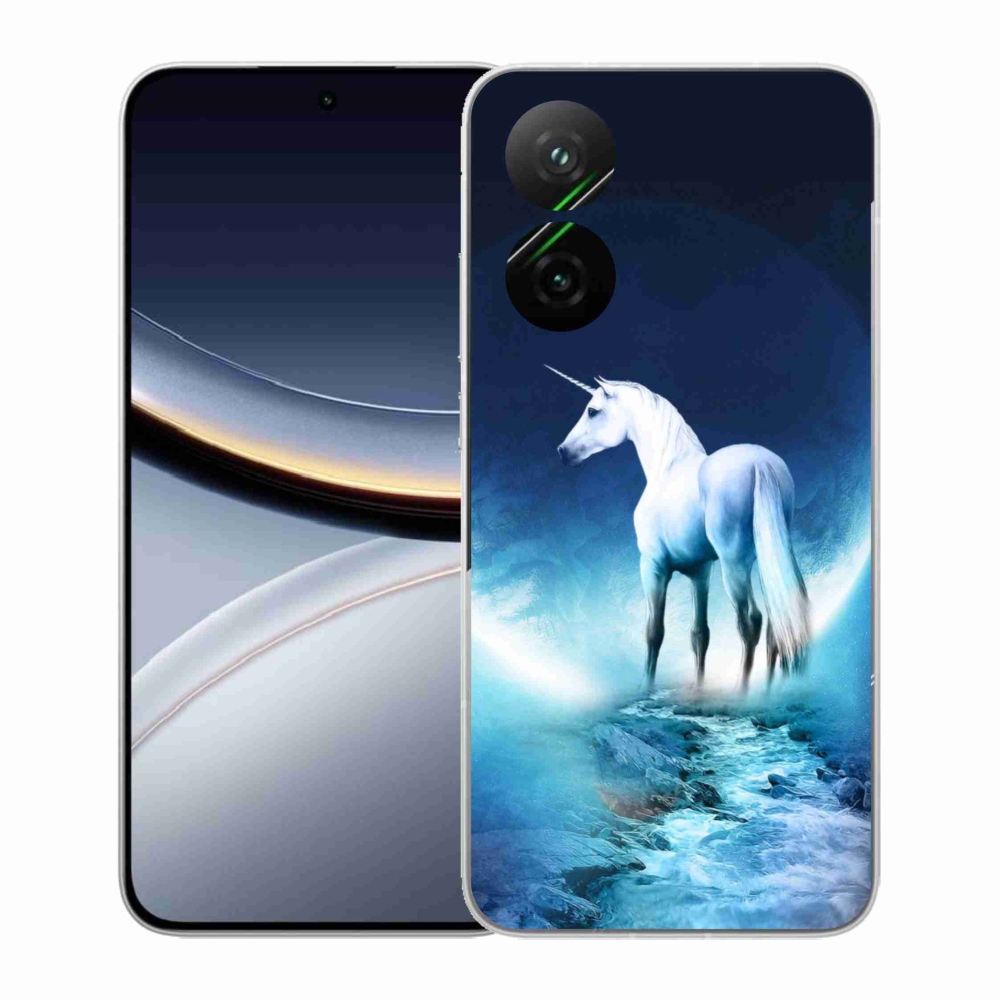 Gél borítás mmCase a Xiaomi Poco F7 5G számára - fehér egyszarvú