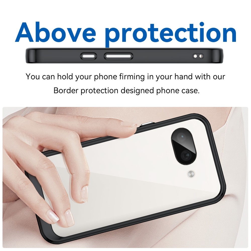 Gél tok fix hátlappal a Google Pixel 9a készülékhez - fekete