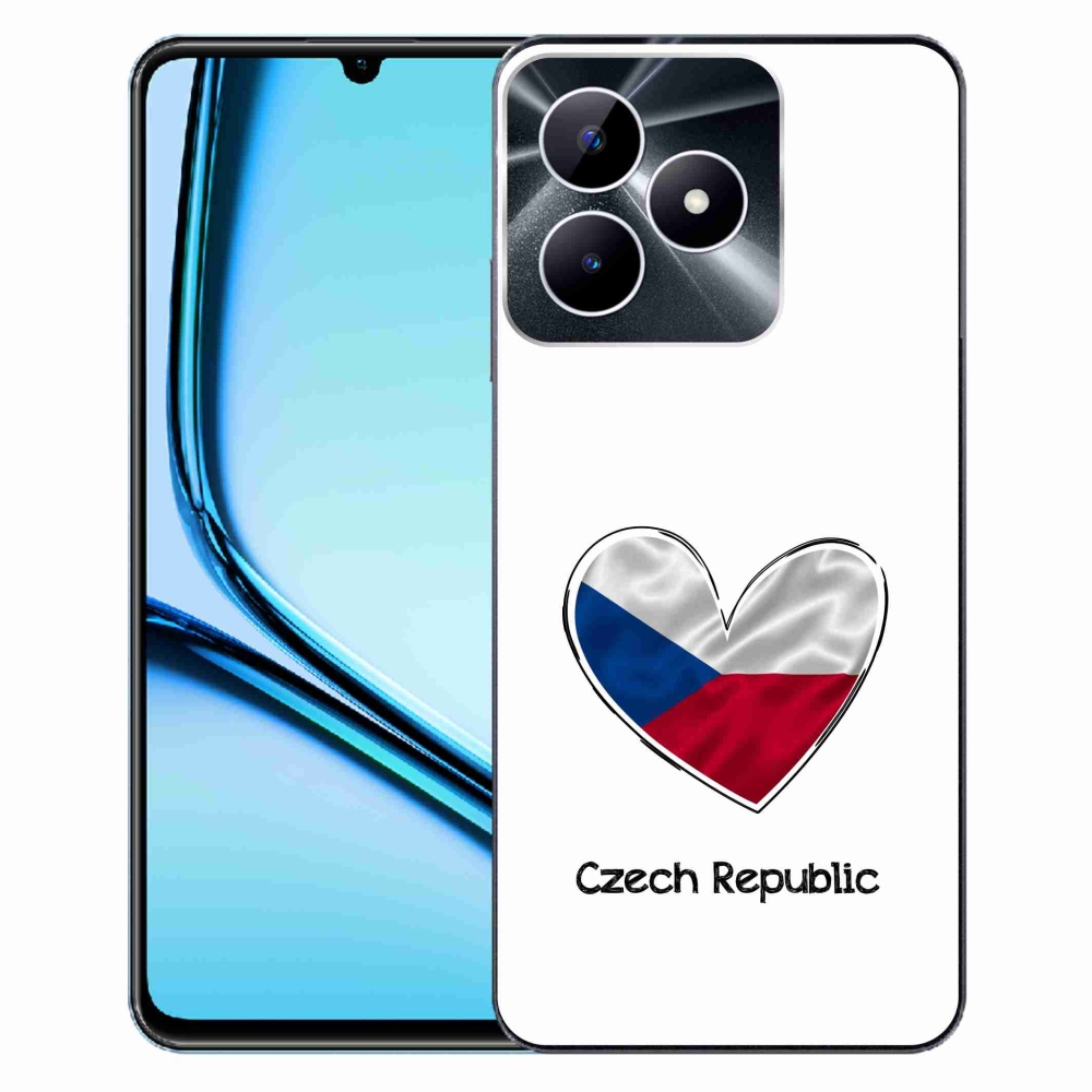 Zselés borító mmCase a Realme Note 50 készülékhez - zászlós szív fehér háttérrel