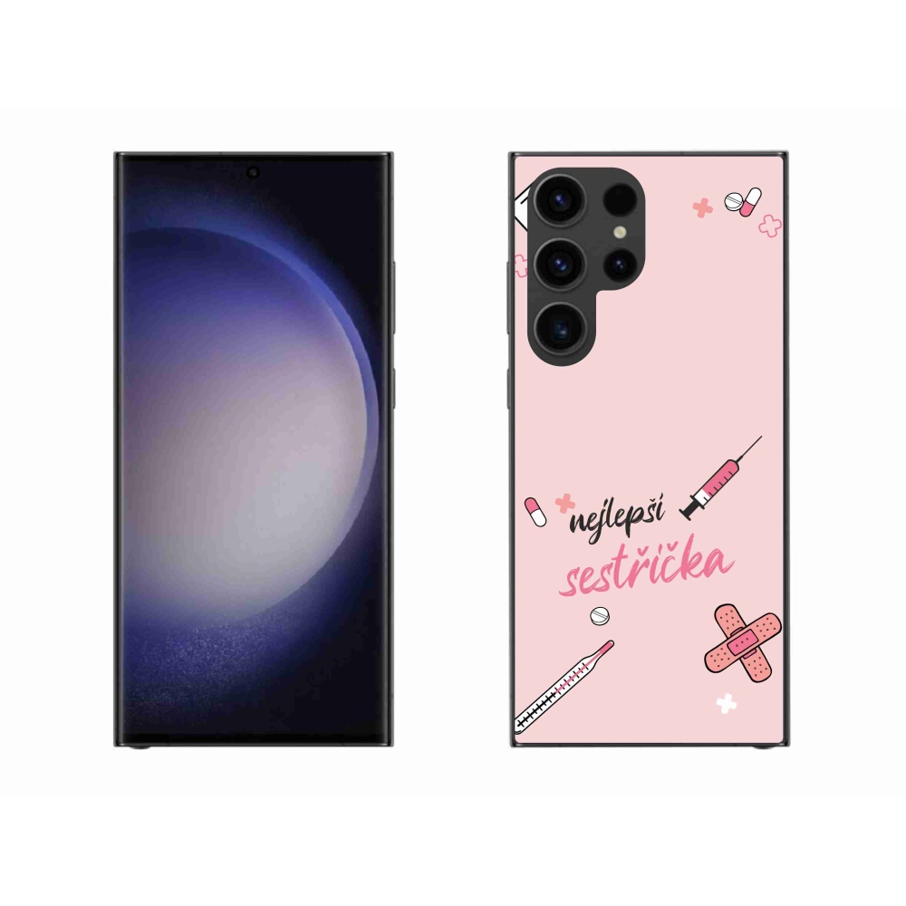 Gél borító mmCase Samsung Galaxy S23 Ultra 5G - legjobb kishúg rózsaszín háttérrel