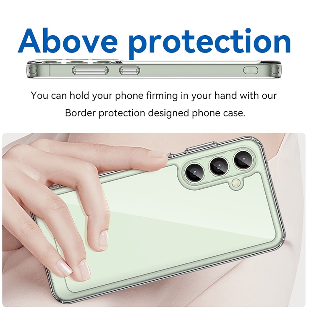 Gél tok kemény hátlappal Samsung Galaxy S24 FE készülékhez - átlátszó