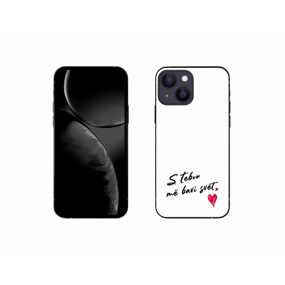 Gél borító mmCase iPhone 13 mini 5.4 - szerelem szöveg 1 fehér háttér