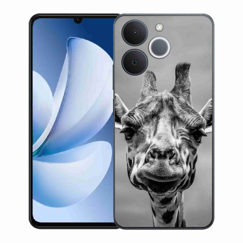 Zselés borítás mmCase a Realme Note 70T készülékhez - fekete-fehér zsiráf