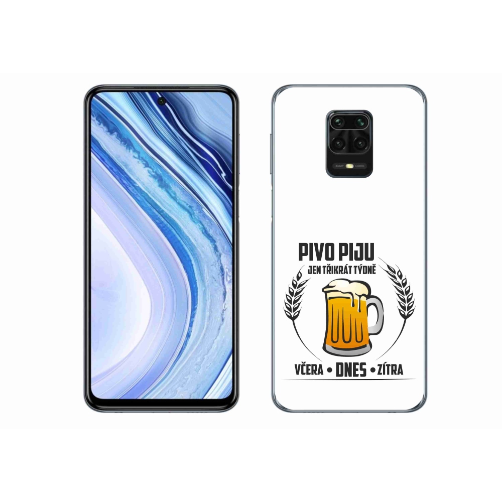Gél borítás mmCase a Xiaomi Redmi Note 9 Pro készülékhez - sör motívum fehér háttérrel