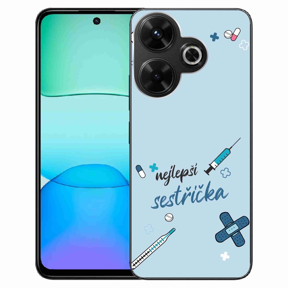 Gél borító mmCase a Xiaomi Redmi 13 4G/Poco M6 4G - legjobb kishúg kék háttérrel