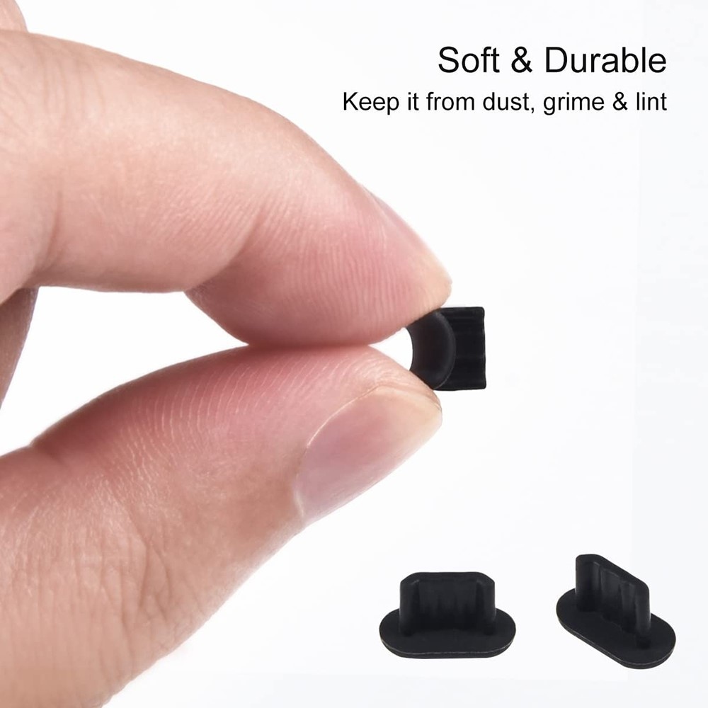 Szilikon porvédő sapka micro USB porthoz / Villám - fekete