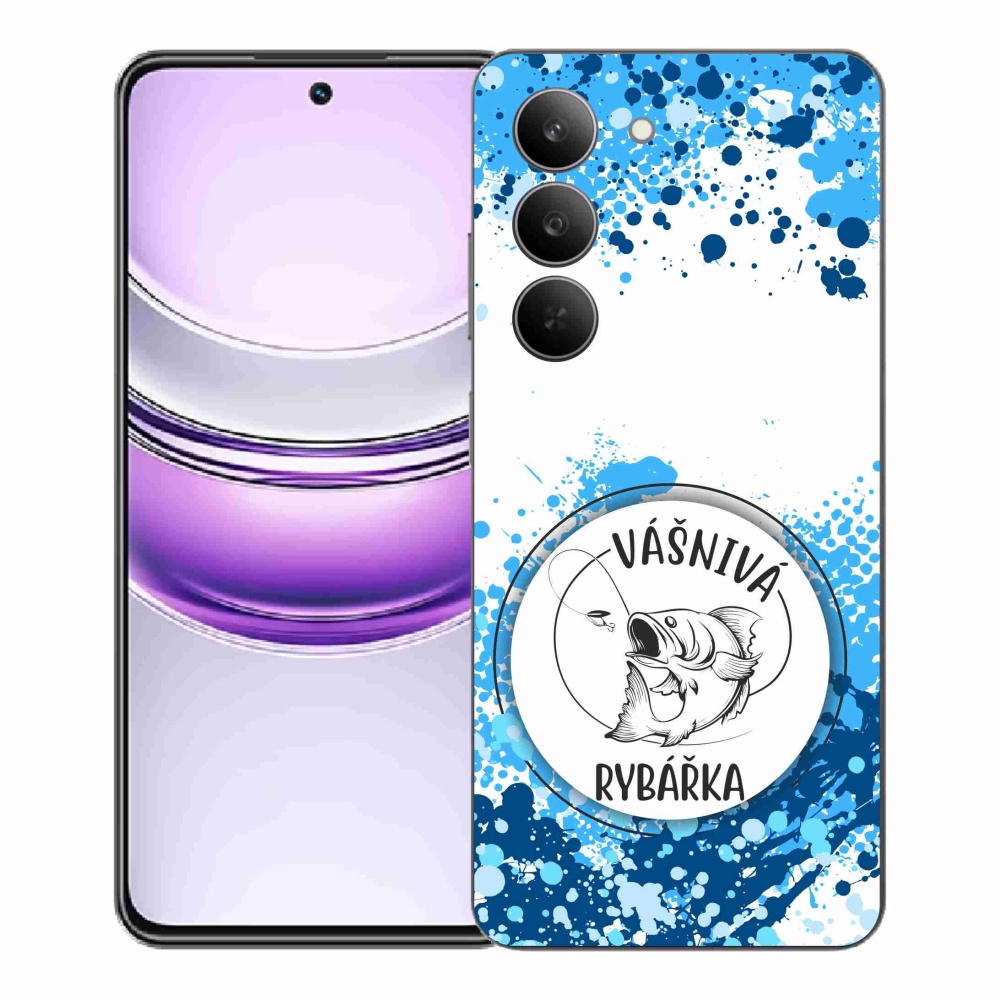 Gél borító mmCase a Realme 14x 5G készülékhez - szenvedélyes halásznő fehér háttérrel