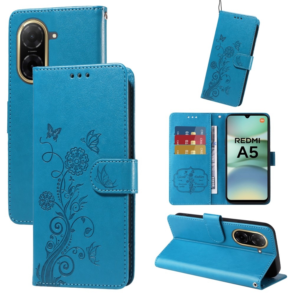 Virágos könyv tok Xiaomi Redmi A5 (173.45x79.35x8.45mm) - kék