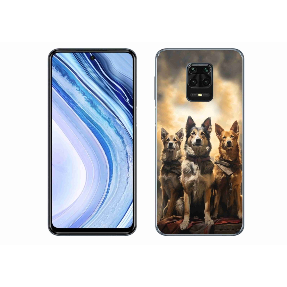 Gél borítás mmCase a Xiaomi Redmi Note 9 Pro számára - három kutya