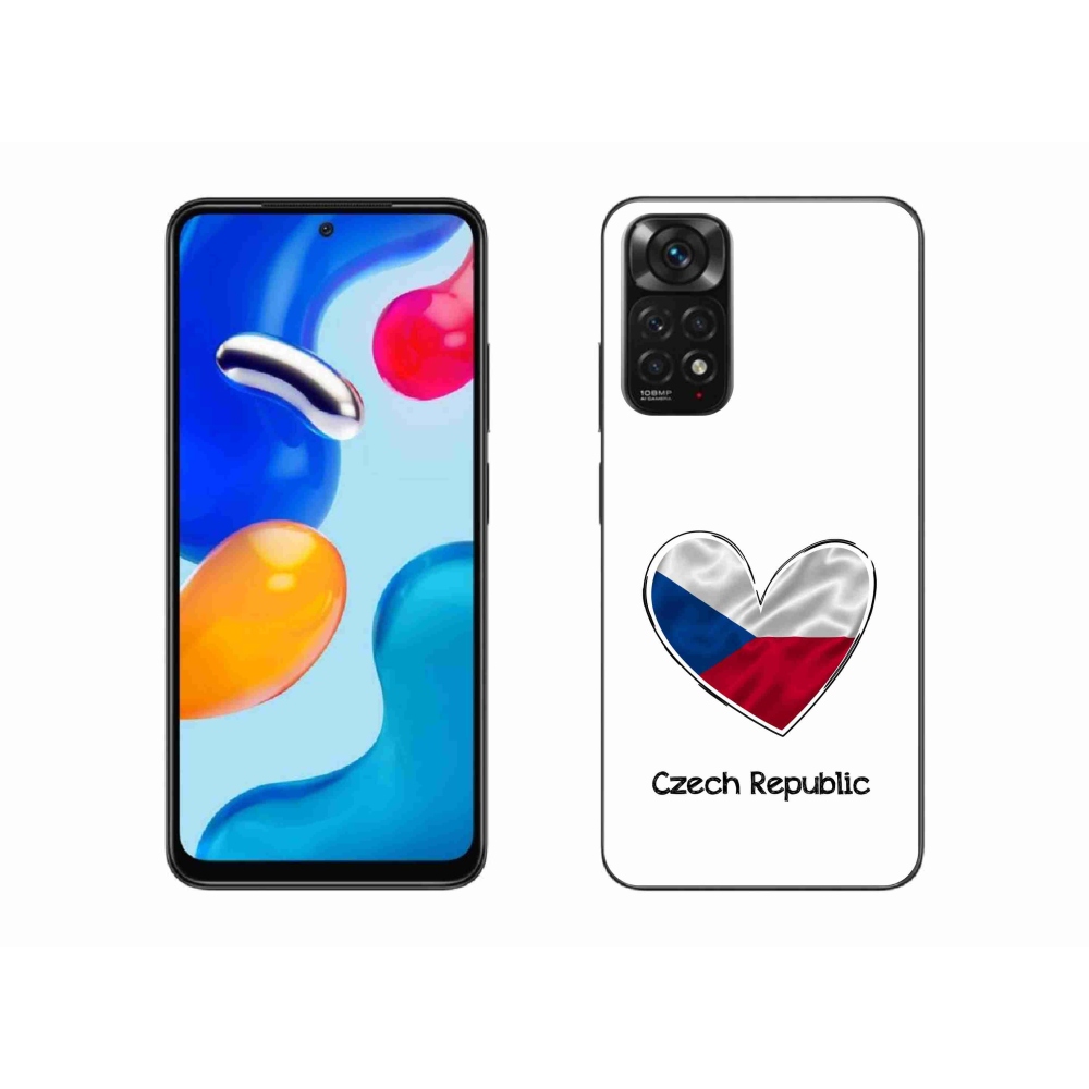 Gél borító mmCase a Xiaomi Redmi Note 11 4G-hez - szív zászló fehér háttérrel