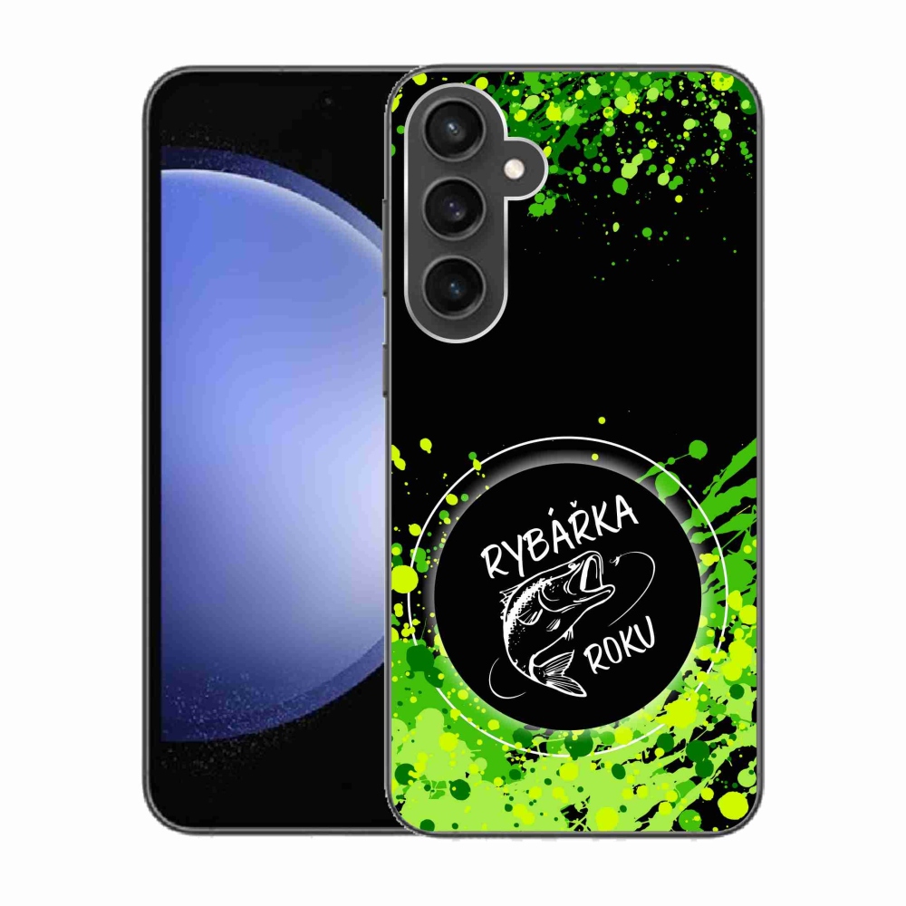 Zselés borítás mmCase Samsung Galaxy S23 FE - Az év halászának fekete háttere