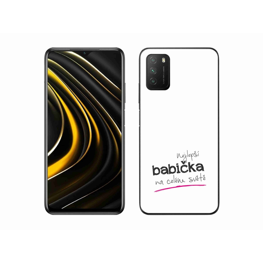 Gél borító mmCase a Xiaomi Poco M3-on - a legjobb nagymama 4 fehér háttérrel