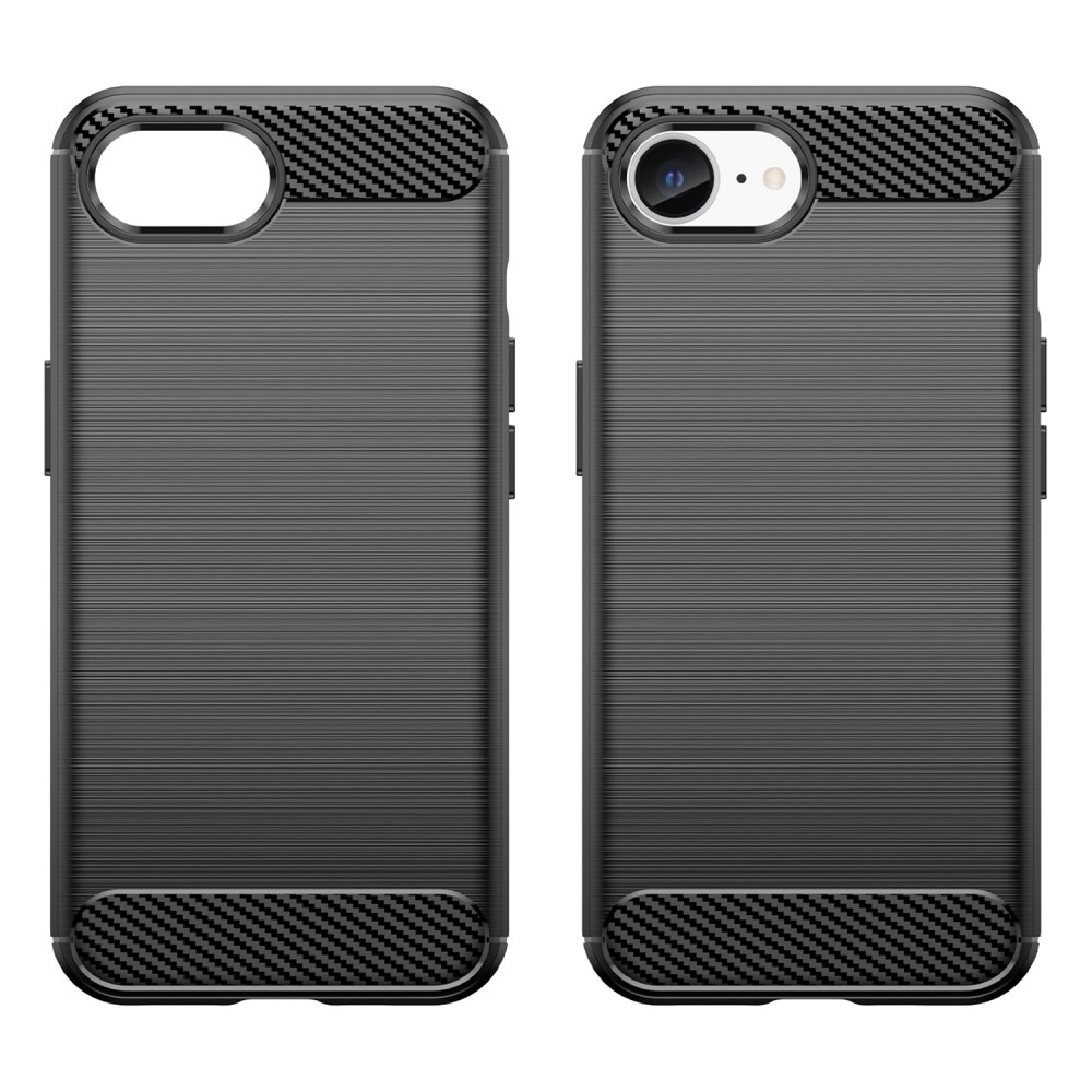 Szénszálas tartós zselés tok iPhone 16e készülékhez - fekete