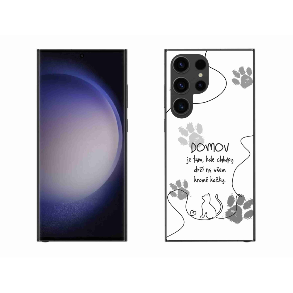 Gél borítás mmCase Samsung Galaxy S23 Ultra 5G - macska motívum fehér háttérrel