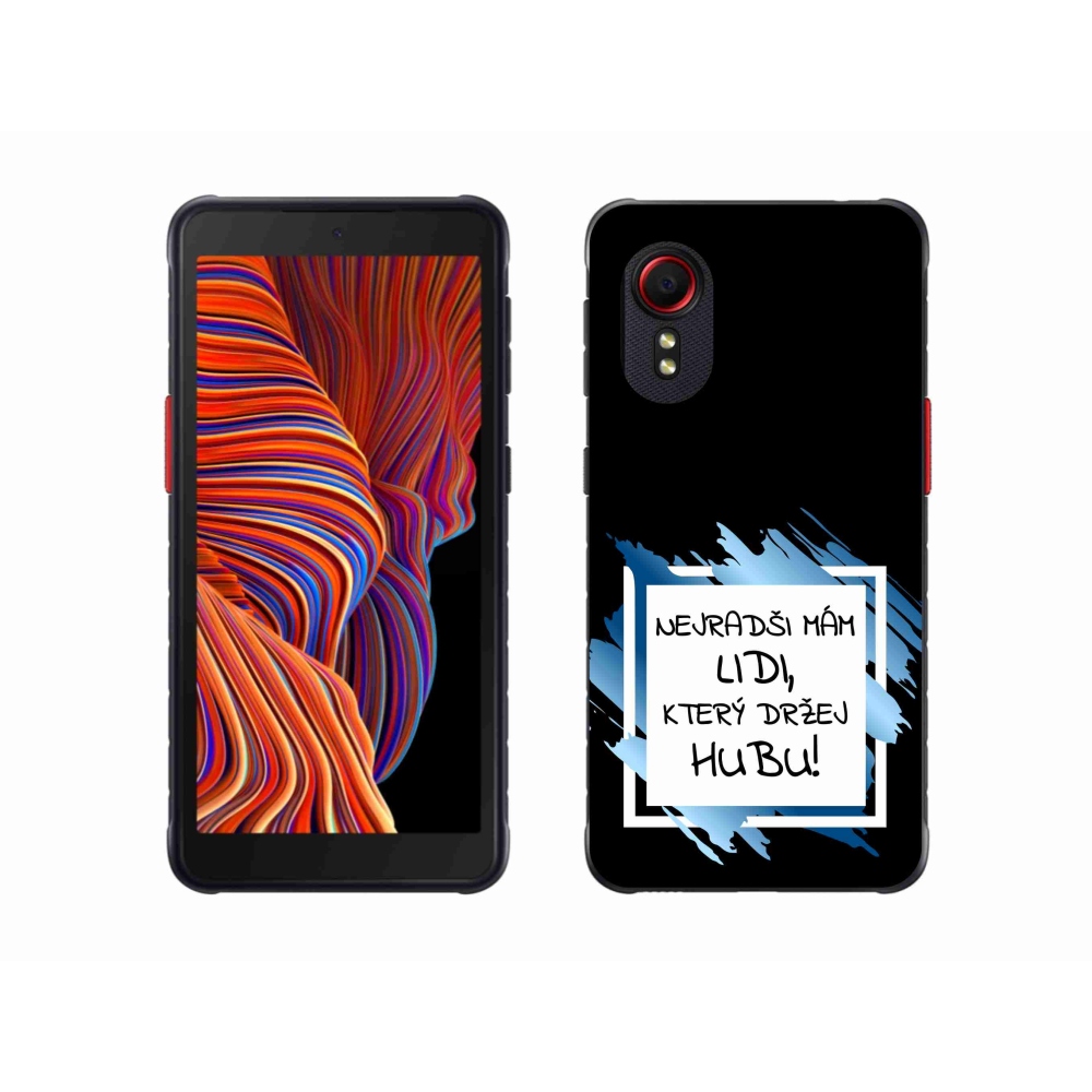 Gél borító mmCase Samsung Galaxy Xcover 5 - vicces szöveg 7 fehér és fekete háttérrel
