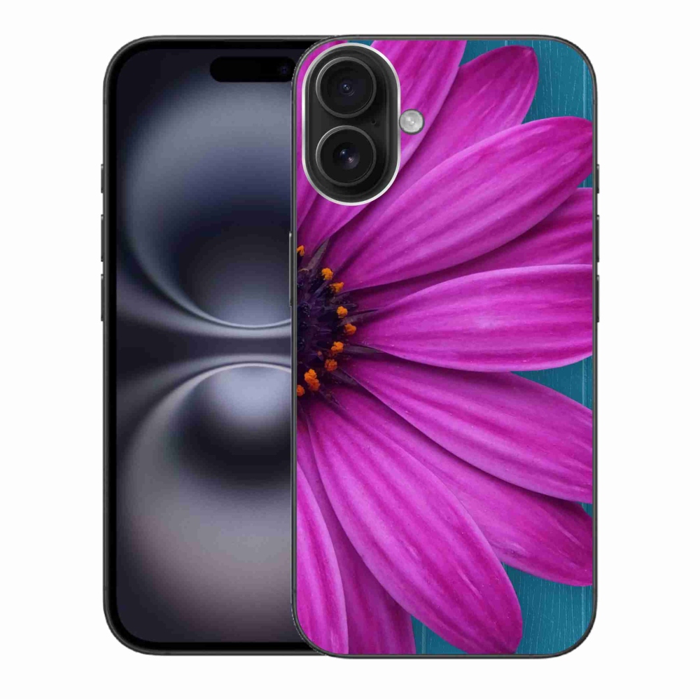 Gél tok mmCase iPhone 16 Plus készülékhez - lila százszorszép