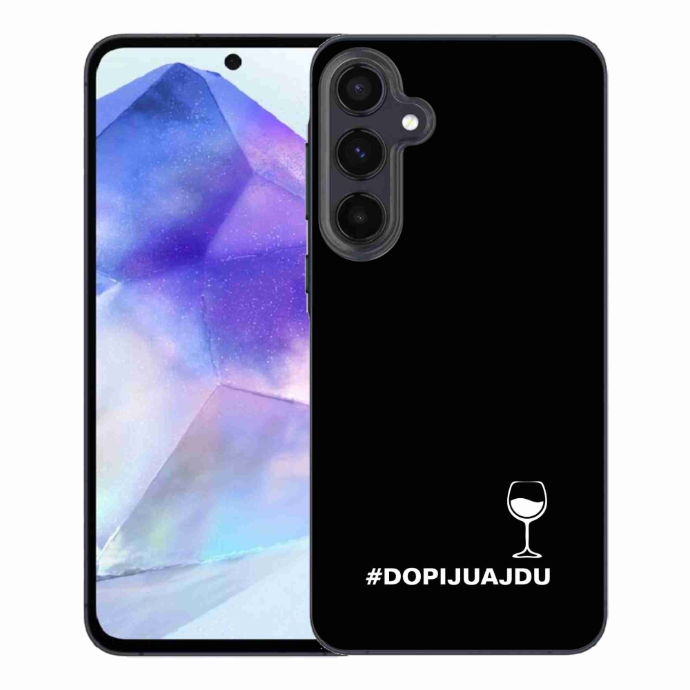 Gél borítás mmCase Samsung Galaxy A55 5G - bor motívum fekete háttérrel