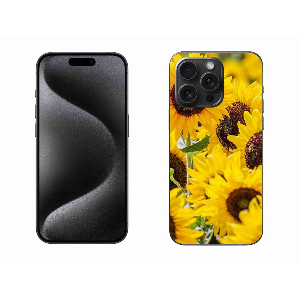 Gél borítás mmCase iPhone 15 Pro Max készülékhez - Napraforgó