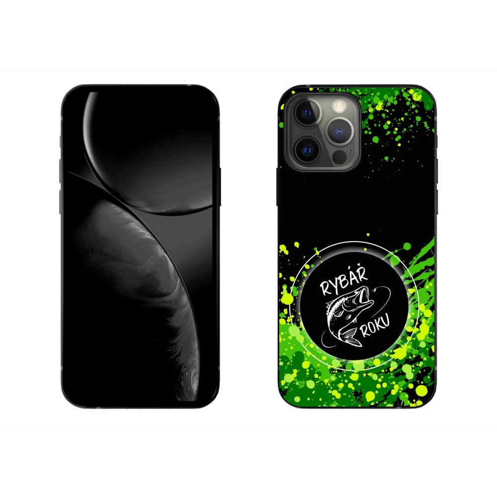 Zselés borítás mmCase iPhone 13 Pro Max 6.7 készülékhez - Az év horgásza fekete háttérrel