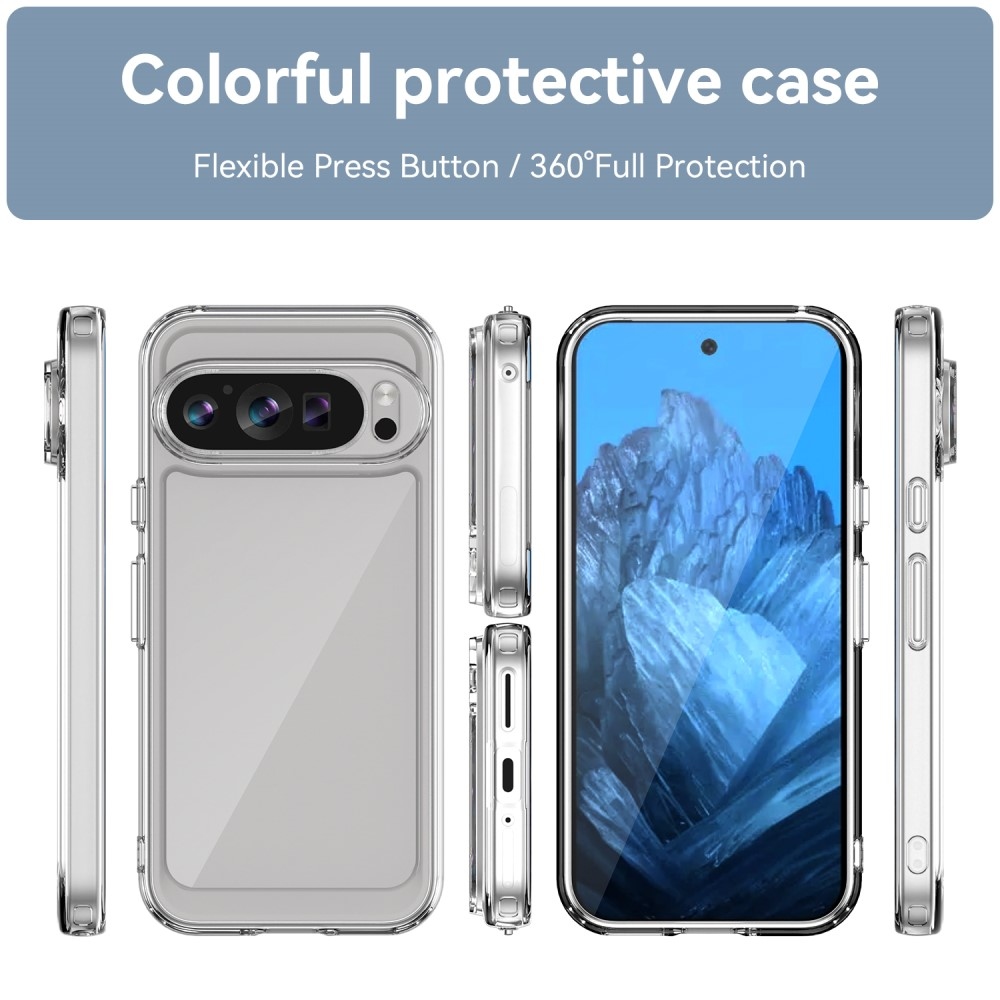 Gél tok kemény hátlappal a Google Pixel 9/9 Pro számára - átlátszó
