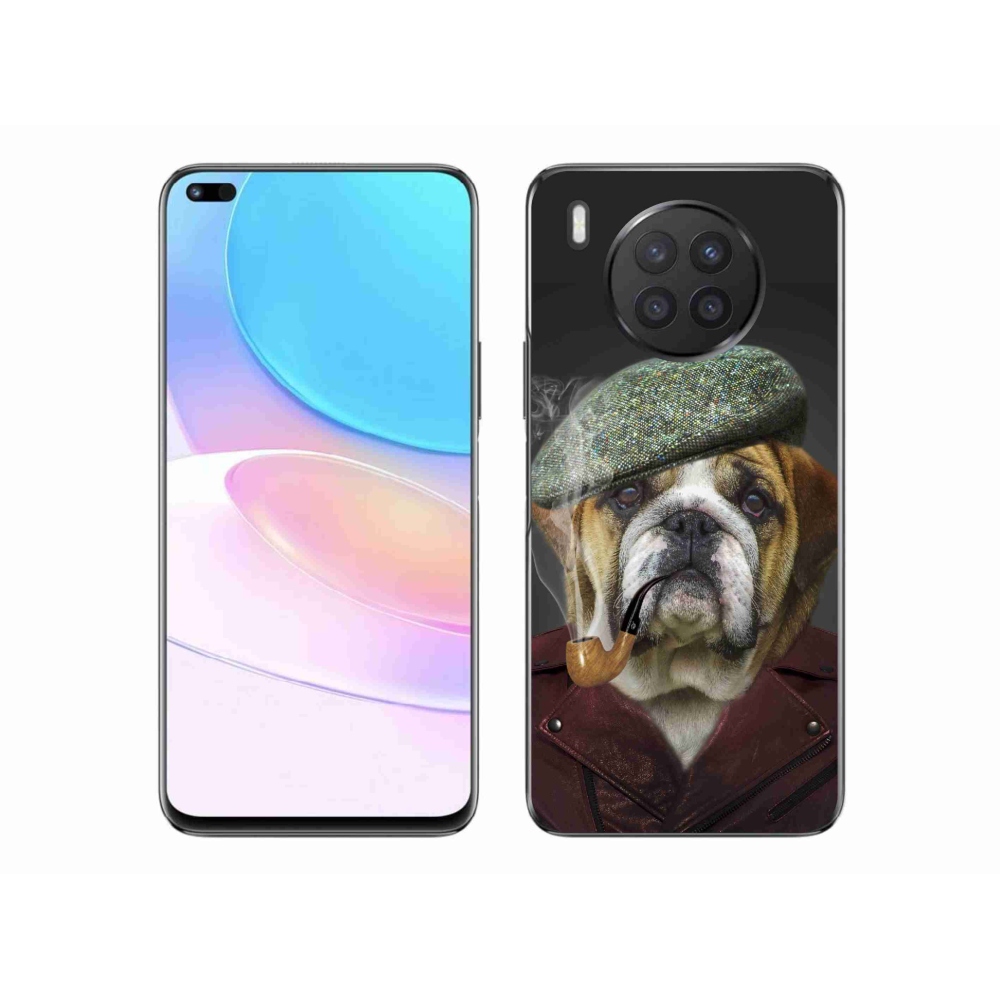 Gél borítás mmCase a Huawei Nova 8i számára - kutya csővel