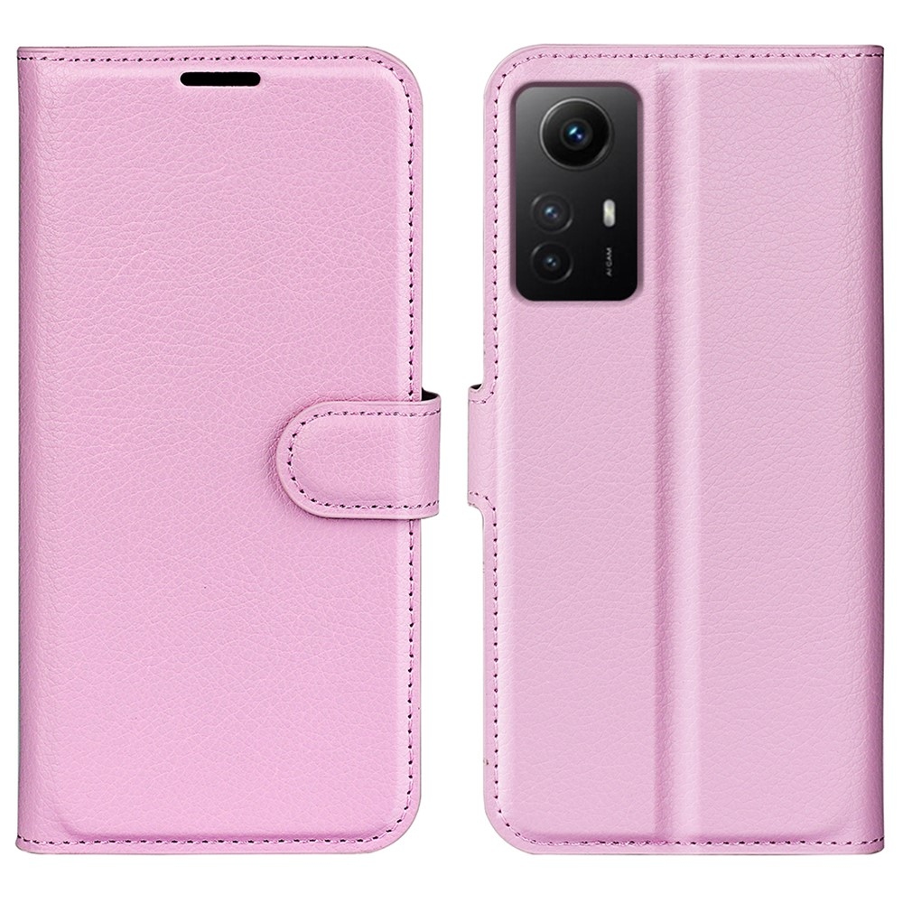 Litchi könyv tok Xiaomi Redmi Note 12S-hez - rózsaszínű