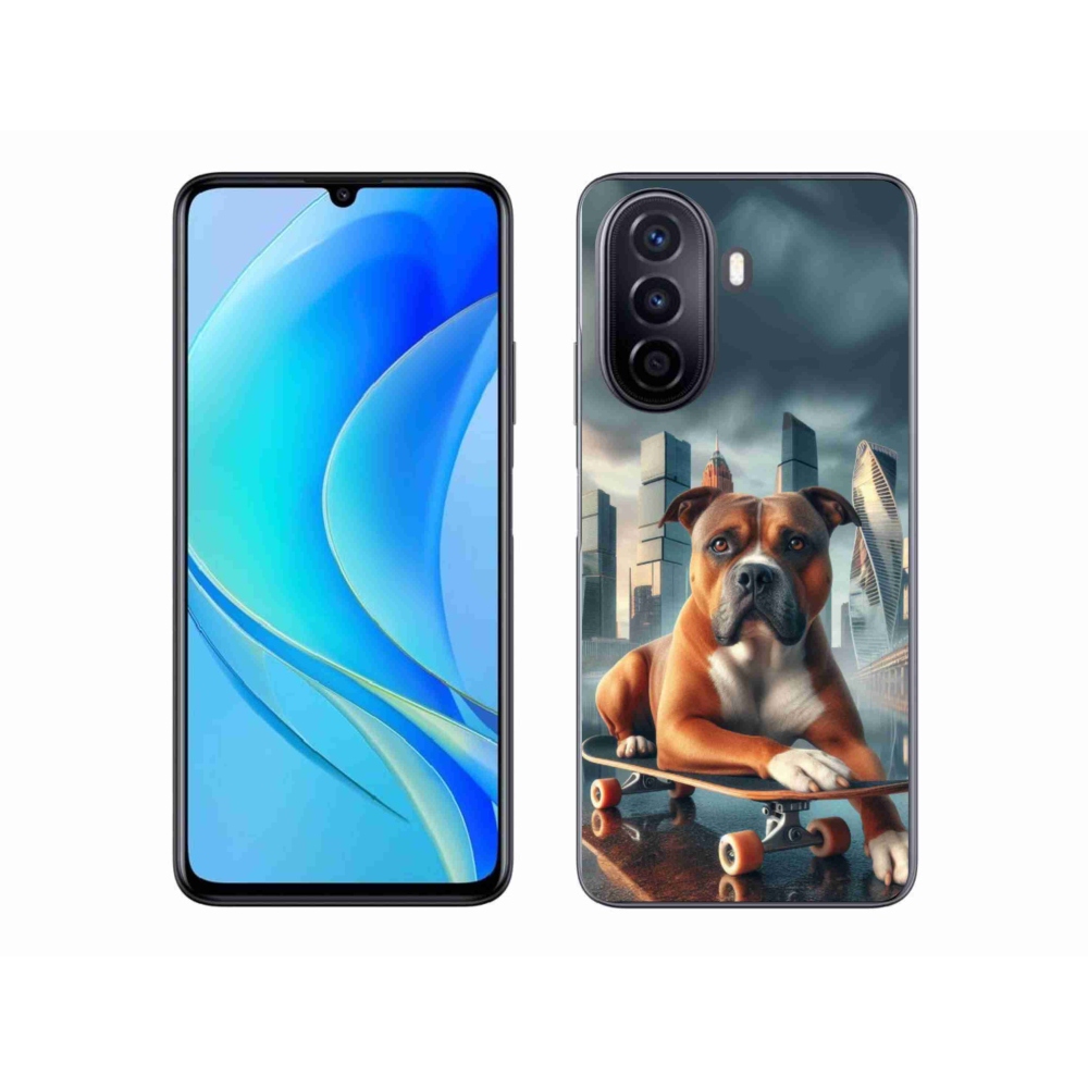 Gél borítás mmCase a Huawei Nova Y70-hez - kutya gördeszkán