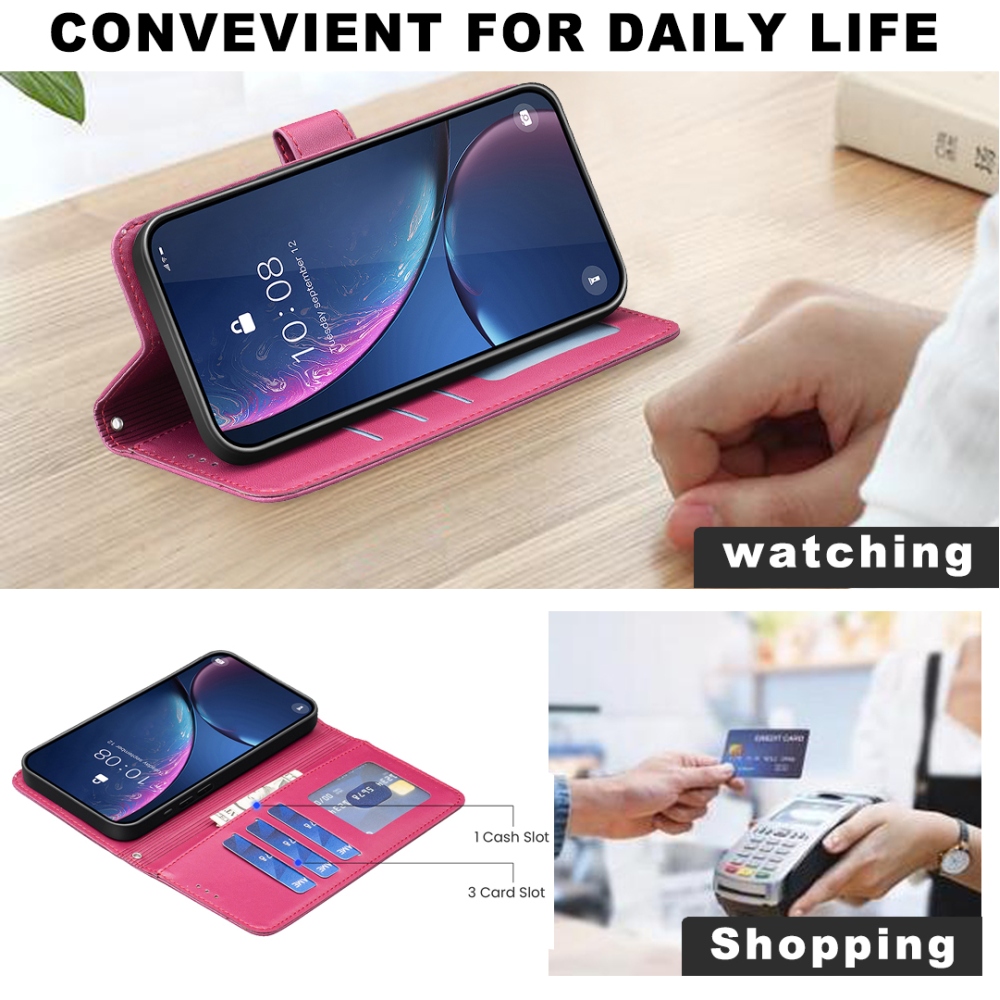 Clover könyvtáska iPhone 17 Air készülékhez - rózsaszín