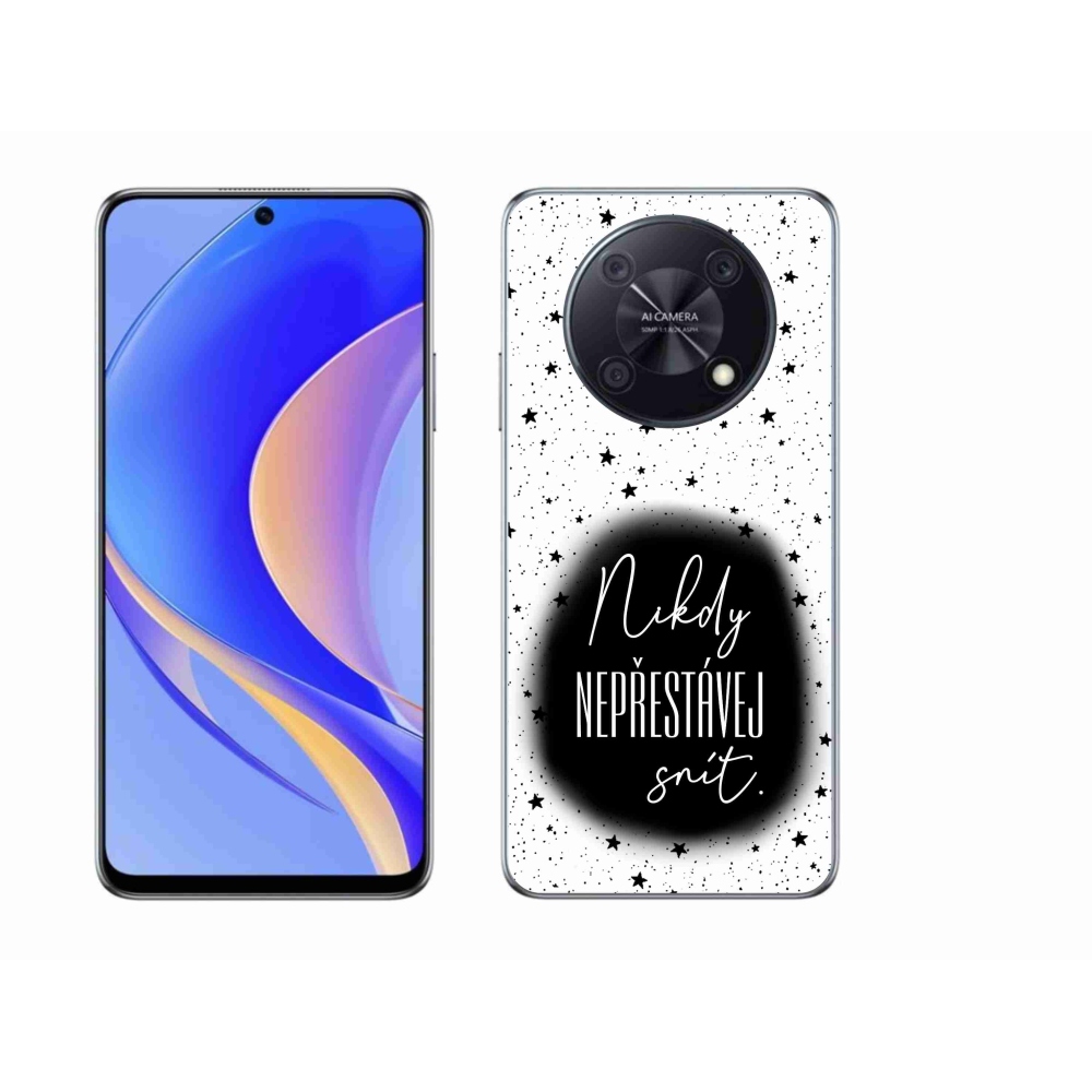 Gél borítás mmCase a Huawei Nova Y90 - idézet 1 fekete és fehér háttérrel