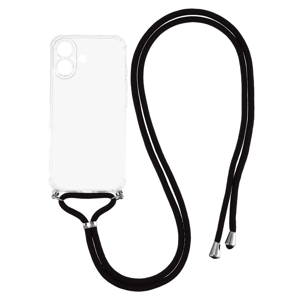 Átlátszó zselés tok zsinórral iPhone 17 készülékhez